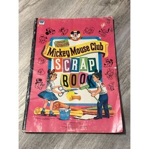 Vintage 1955 Mickey Mouse Club Scrap Book Whitman Disney 2058 Pink MCM Retro